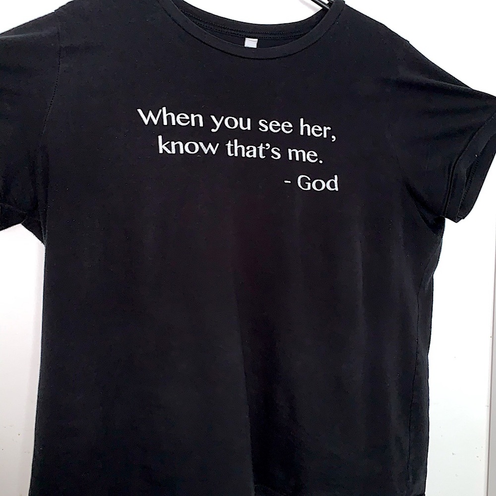 Black Slogan tee shirt